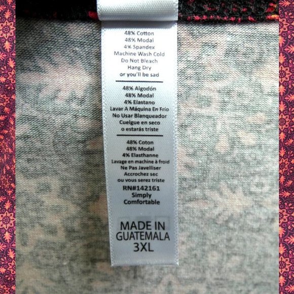 LulaRoe Orange Black Classic Tee 3XL - Picture 8 of 8